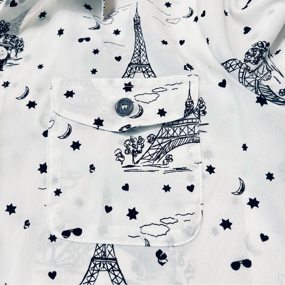 Karl Lagerfeld Paris Med White and Black Whimsical Eiffel Tower Print - Picture 8 of 11